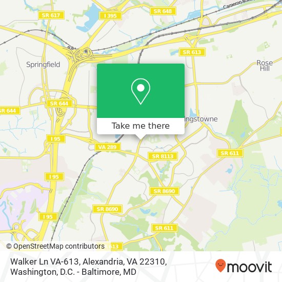 Walker Ln VA-613, Alexandria, VA 22310 map