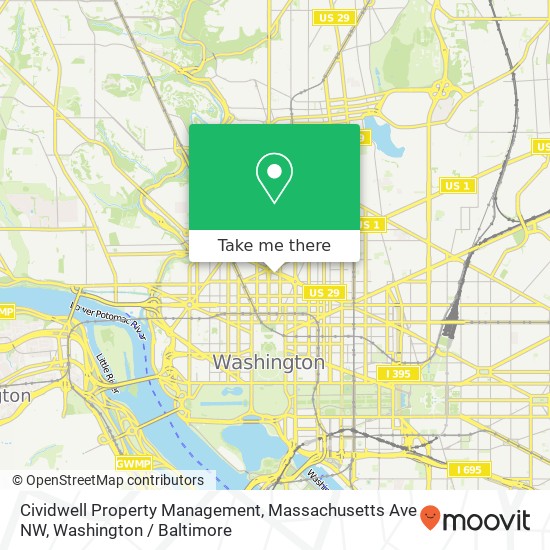 Cividwell Property Management, Massachusetts Ave NW map