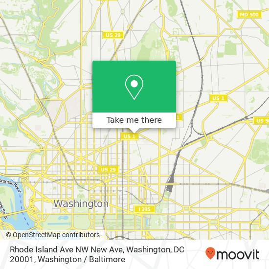 Rhode Island Ave NW New Ave, Washington, DC 20001 map