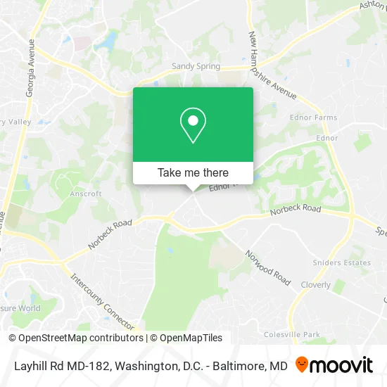 Layhill Rd MD-182, Sandy Spring, MD 20860 map