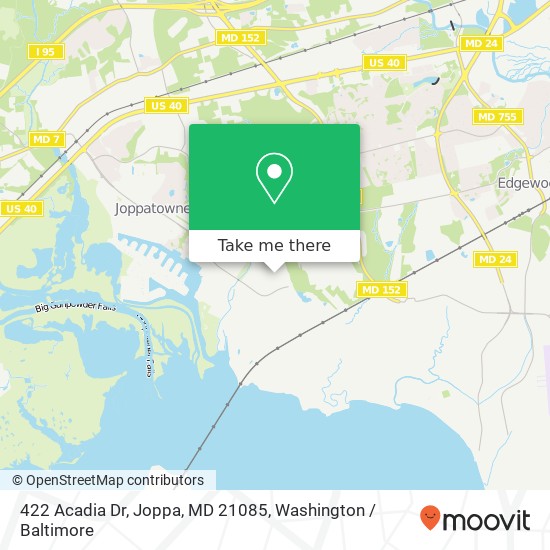 Mapa de 422 Acadia Dr, Joppa, MD 21085