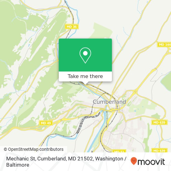 Mechanic St, Cumberland, MD 21502 map