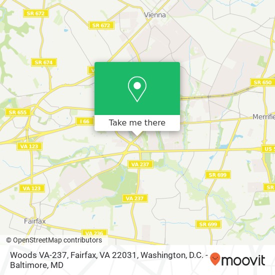 Mapa de Woods VA-237, Fairfax, VA 22031