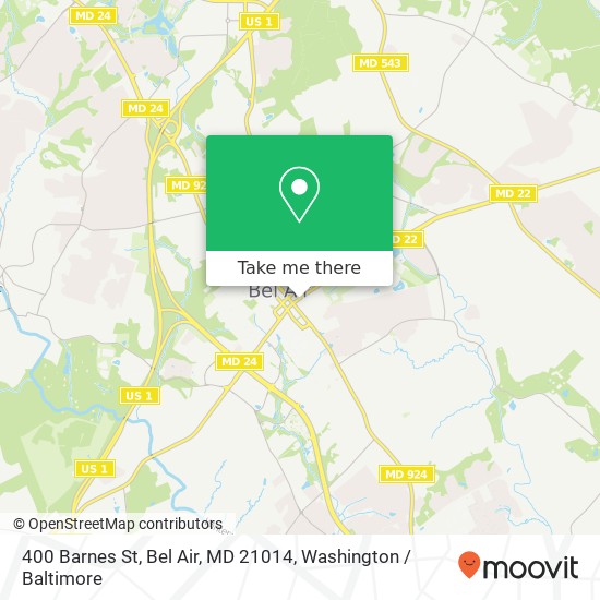 Mapa de 400 Barnes St, Bel Air, MD 21014