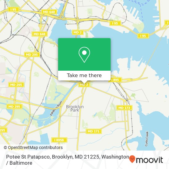 Mapa de Potee St Patapsco, Brooklyn, MD 21225