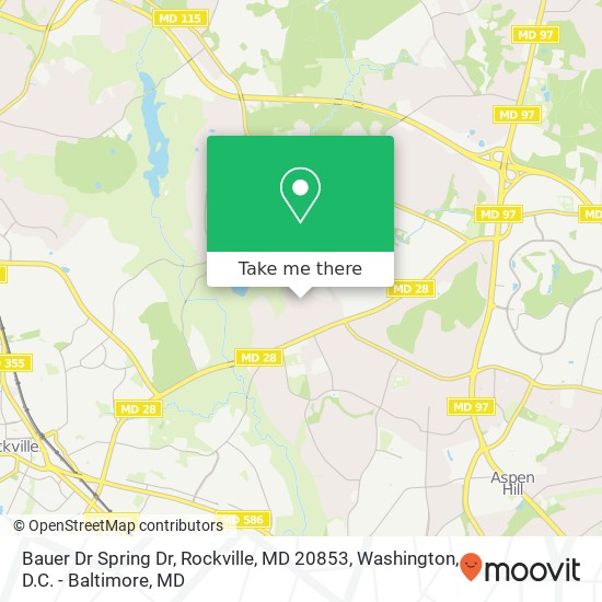 Mapa de Bauer Dr Spring Dr, Rockville, MD 20853