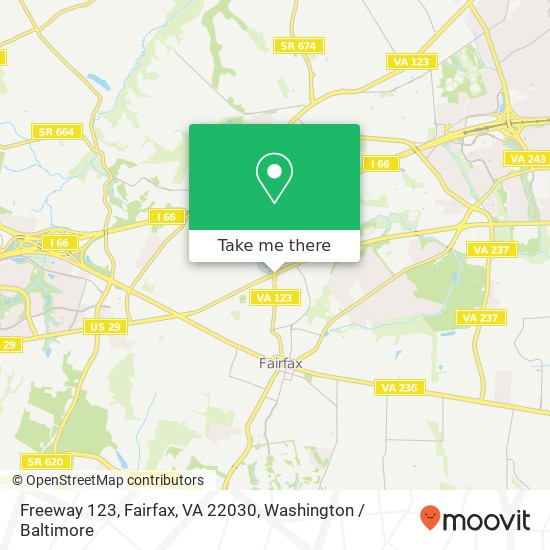 Mapa de Freeway 123, Fairfax, VA 22030