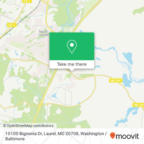 Mapa de 10100 Bignonia Dr, Laurel, MD 20708