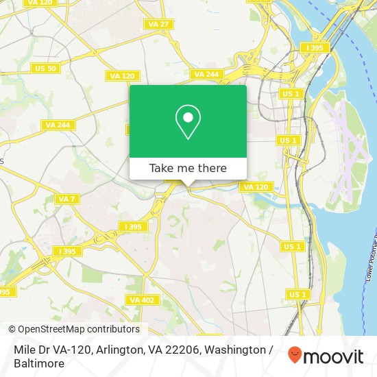 Mapa de Mile Dr VA-120, Arlington, VA 22206