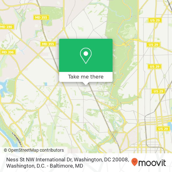 Ness St NW International Dr, Washington, DC 20008 map