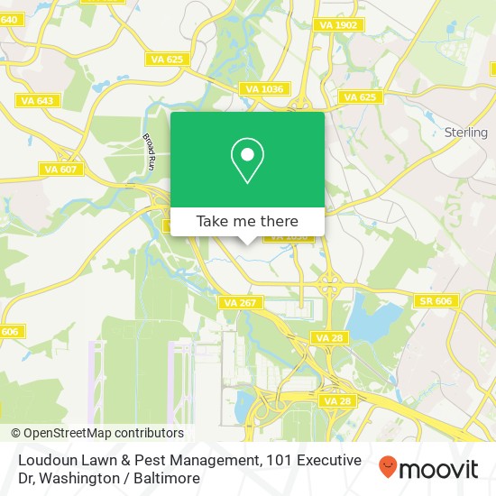 Mapa de Loudoun Lawn & Pest Management, 101 Executive Dr