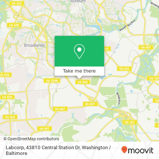 Mapa de Labcorp, 43810 Central Station Dr