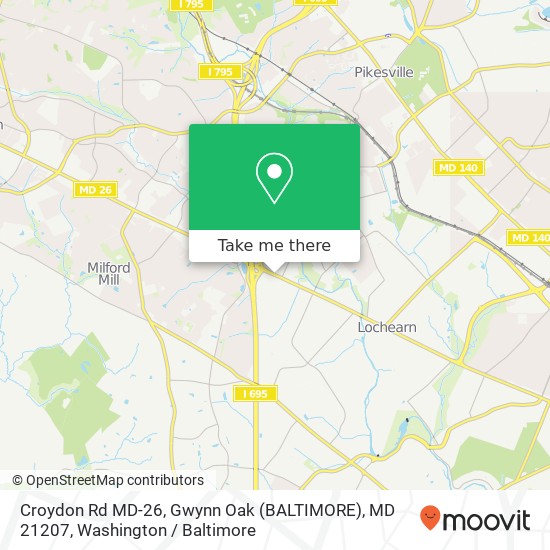 Mapa de Croydon Rd MD-26, Gwynn Oak (BALTIMORE), MD 21207