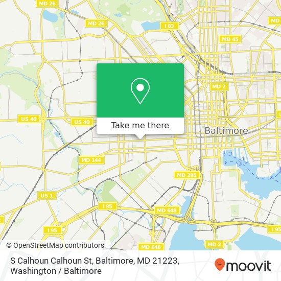 Mapa de S Calhoun Calhoun St, Baltimore, MD 21223