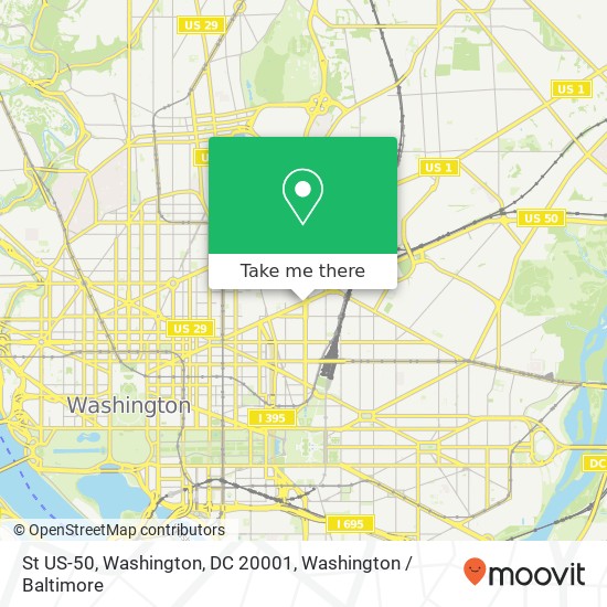 Mapa de St US-50, Washington, DC 20001