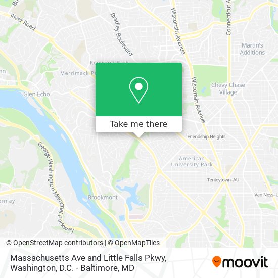 Massachusetts Ave and Little Falls Pkwy map