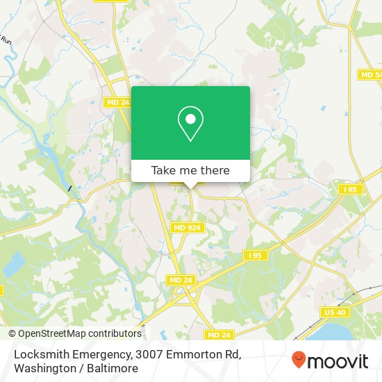 Locksmith Emergency, 3007 Emmorton Rd map
