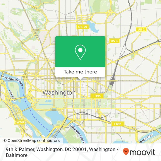 Mapa de 9th & Palmer, Washington, DC 20001