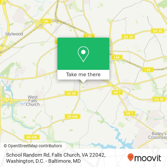 Mapa de School Random Rd, Falls Church, VA 22042