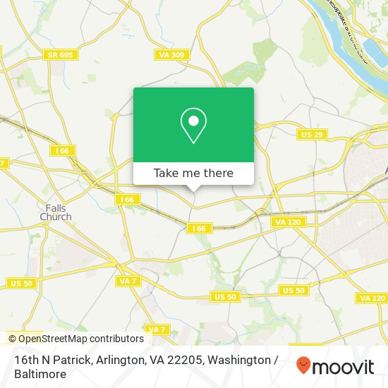 Mapa de 16th N Patrick, Arlington, VA 22205