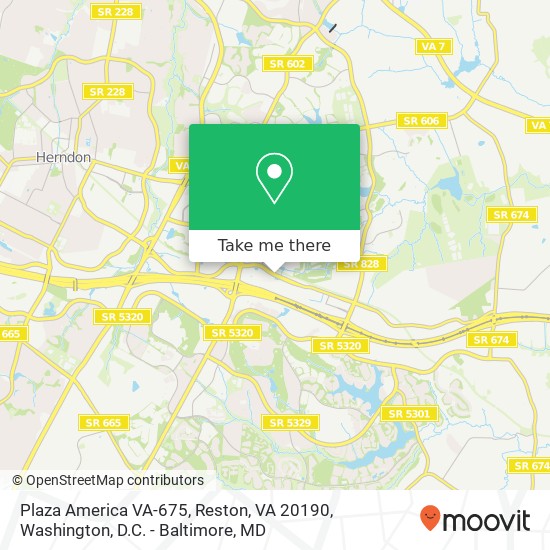 Plaza America VA-675, Reston, VA 20190 map