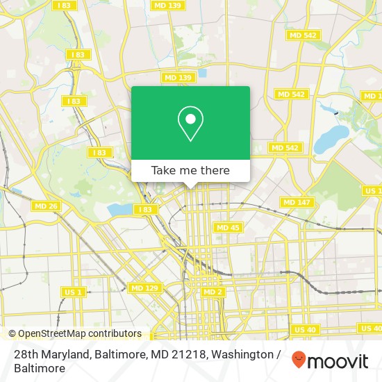 Mapa de 28th Maryland, Baltimore, MD 21218