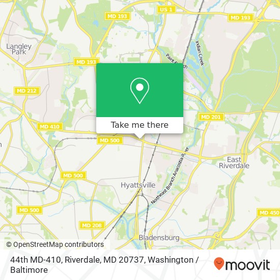 Mapa de 44th MD-410, Riverdale, MD 20737