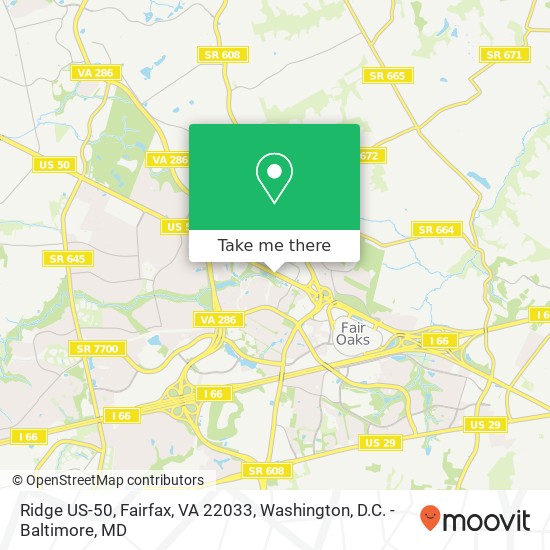 Ridge US-50, Fairfax, VA 22033 map