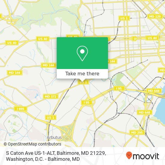 Mapa de S Caton Ave US-1-ALT, Baltimore, MD 21229