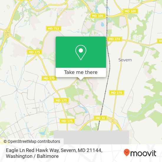 Mapa de Eagle Ln Red Hawk Way, Severn, MD 21144