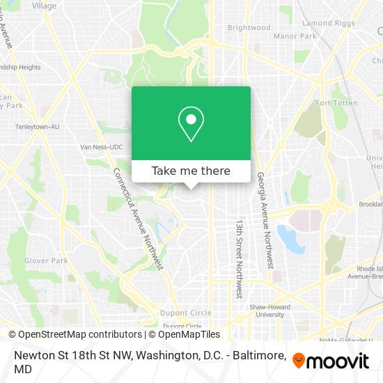 Newton St 18th St NW map
