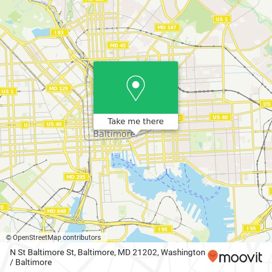 N St Baltimore St, Baltimore, MD 21202 map