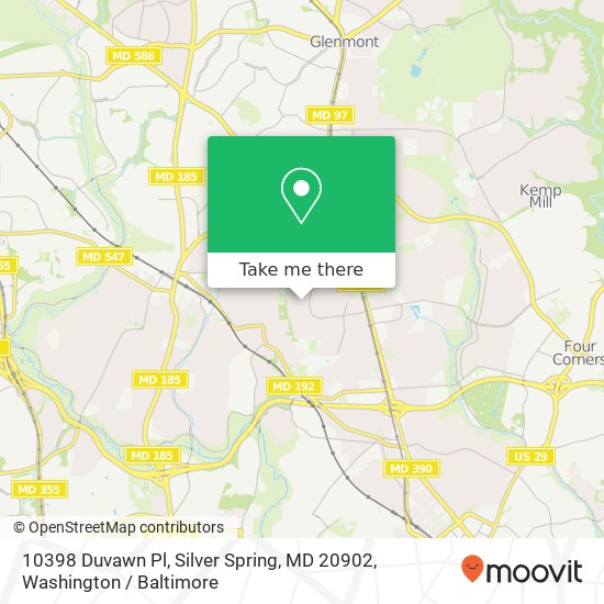 10398 Duvawn Pl, Silver Spring, MD 20902 map