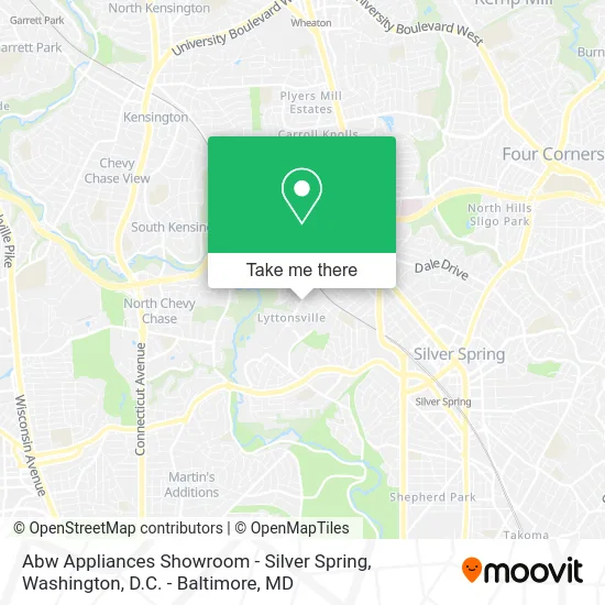 Abw Appliances Showroom - Silver Spring map