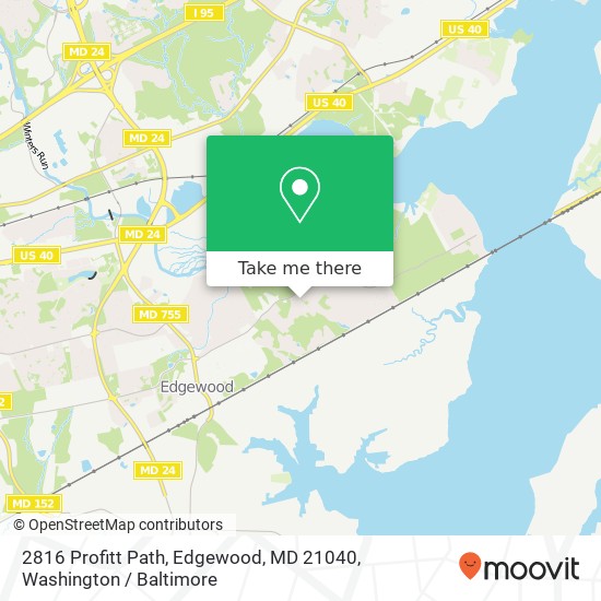 Mapa de 2816 Profitt Path, Edgewood, MD 21040