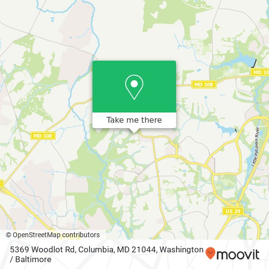 Mapa de 5369 Woodlot Rd, Columbia, MD 21044