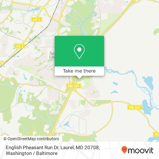 Mapa de English Pheasant Run Dr, Laurel, MD 20708
