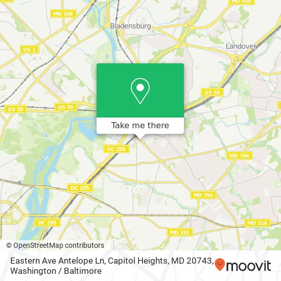 Eastern Ave Antelope Ln, Capitol Heights, MD 20743 map