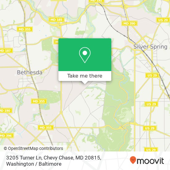Mapa de 3205 Turner Ln, Chevy Chase, MD 20815