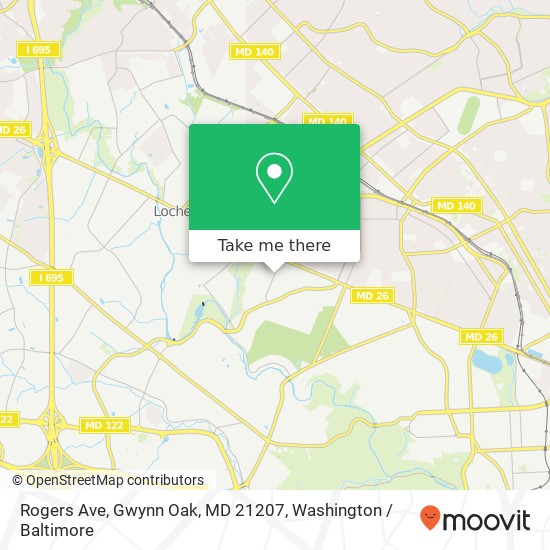 Mapa de Rogers Ave, Gwynn Oak, MD 21207