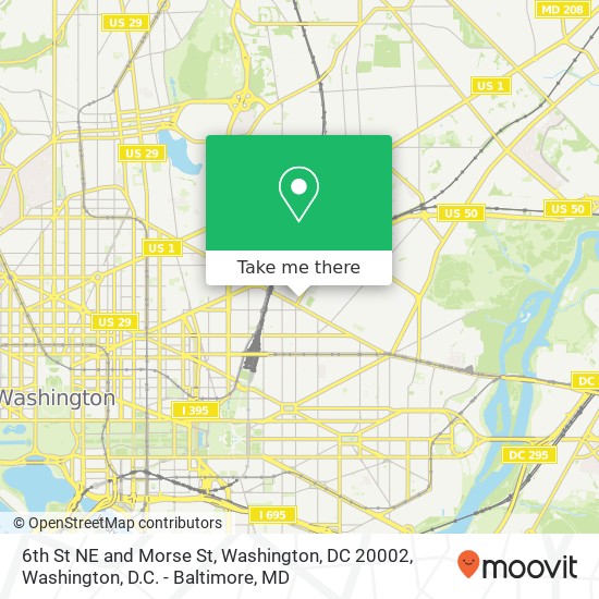 Mapa de 6th St NE and Morse St, Washington, DC 20002
