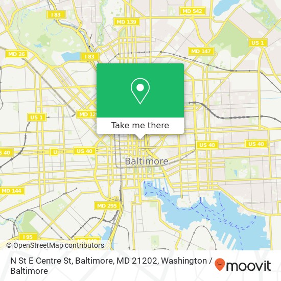 N St E Centre St, Baltimore, MD 21202 map