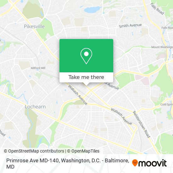 Primrose Ave MD-140 map