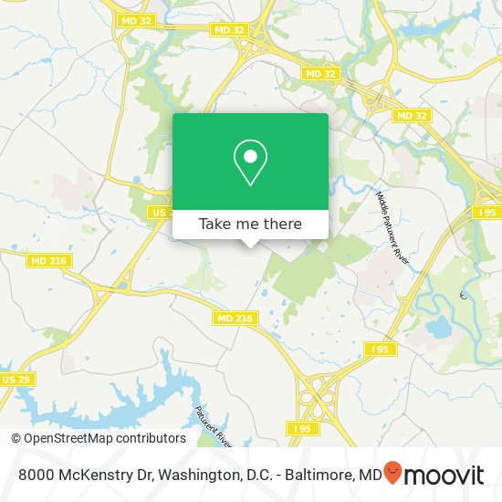Mapa de 8000 McKenstry Dr, Laurel, MD 20723