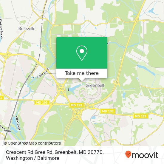 Mapa de Crescent Rd Gree Rd, Greenbelt, MD 20770