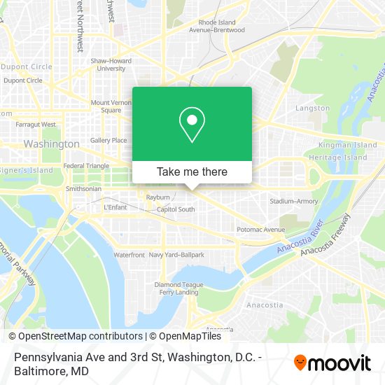 Pennsylvania Ave and 3rd St map
