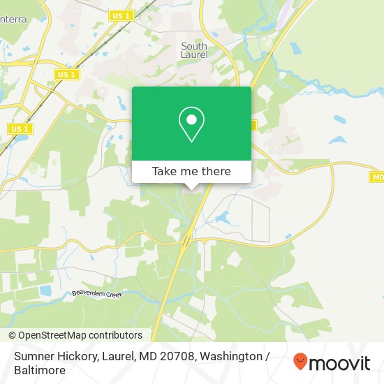 Mapa de Sumner Hickory, Laurel, MD 20708