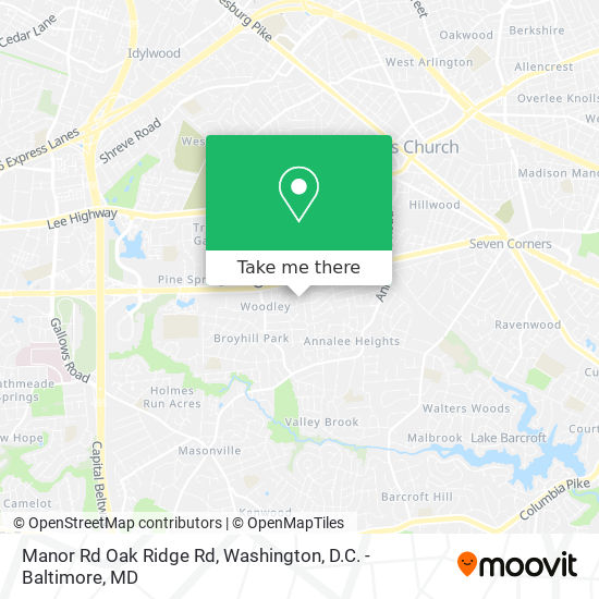Mapa de Manor Rd Oak Ridge Rd