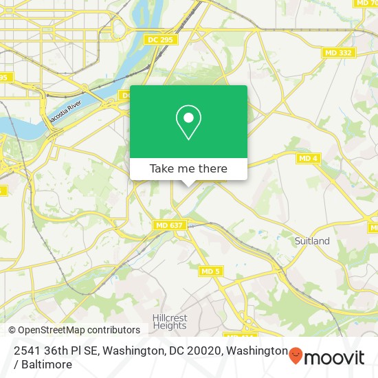 2541 36th Pl SE, Washington, DC 20020 map