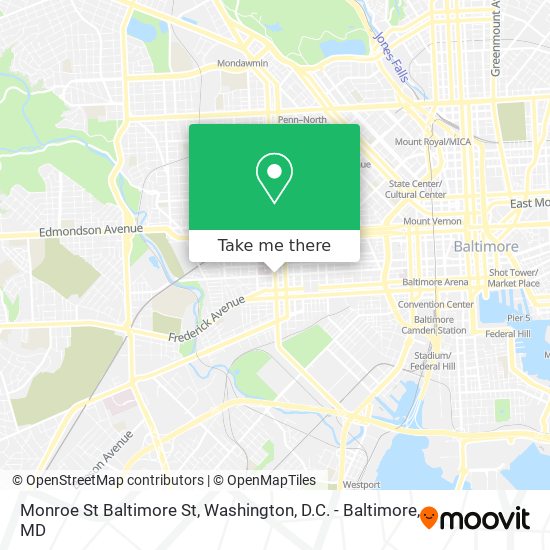 Monroe St Baltimore St map